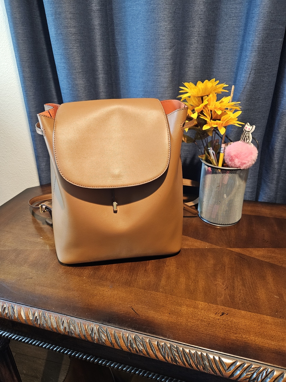 Ralph Lauren Tan Women's 100% Cow Leather Backpack - Classic Minimalist  #927
